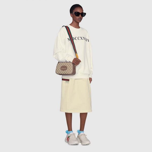 Gucci Unisex Neo Vintage GG Supreme Messenger Bag BeigeEbony Canvas (7)