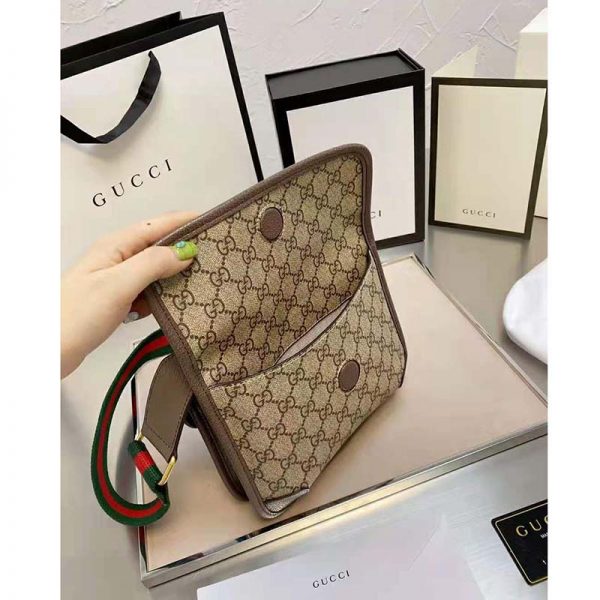Gucci Unisex Neo Vintage Small Messenger Bag BeigeEbony GG Supreme Canvas (10)