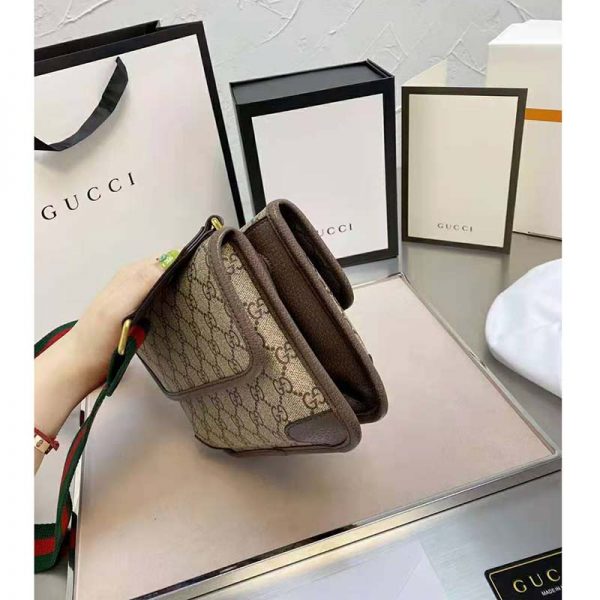 Gucci Unisex Neo Vintage Small Messenger Bag BeigeEbony GG Supreme Canvas (4)