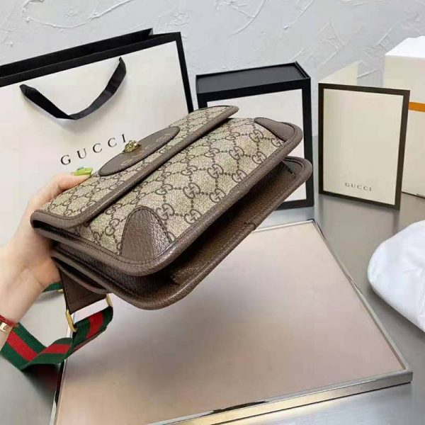 Gucci Unisex Neo Vintage Small Messenger Bag BeigeEbony GG Supreme Canvas (5)
