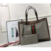 Gucci Unisex Ophidia Soft GG Supreme Medium Tote Beige/Ebony Supreme Canvas