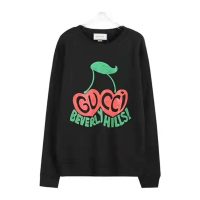 Gucci Women Beverly Hills Cherry Print Sweatshirt Cotton Jersey Crewneck Puff Sleeves-Black