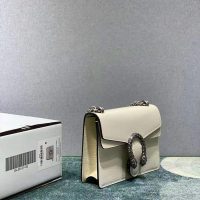 Gucci Women Dionysus Mini Leather Bag White Textured Leather Tiger Head