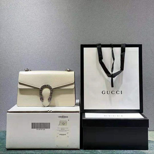 Gucci Women Dionysus Small Shoulder Bag White Leather (10)