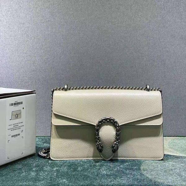 Gucci Women Dionysus Small Shoulder Bag White Leather (11)