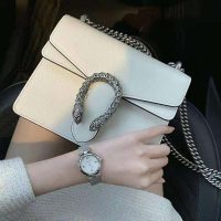 Gucci Women Dionysus Small Shoulder Bag White Leather