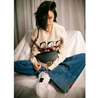 Gucci Women Disney x Gucci Donald Duck Cotton Wool Sweater Crewneck-White