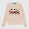 Gucci Women Disney x Gucci Donald Duck Cotton Wool Sweater Crewneck-White