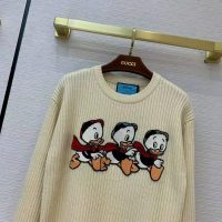 Gucci Women Disney x Gucci Donald Duck Cotton Wool Sweater Crewneck-White