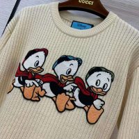 Gucci Women Disney x Gucci Donald Duck Cotton Wool Sweater Crewneck-White