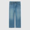 Gucci Women Disney x Gucci Donald Duck Eco Denim Pant Blue Organic Cotton