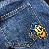 Gucci Women Disney x Gucci Donald Duck Eco Denim Pant Blue Organic Cotton