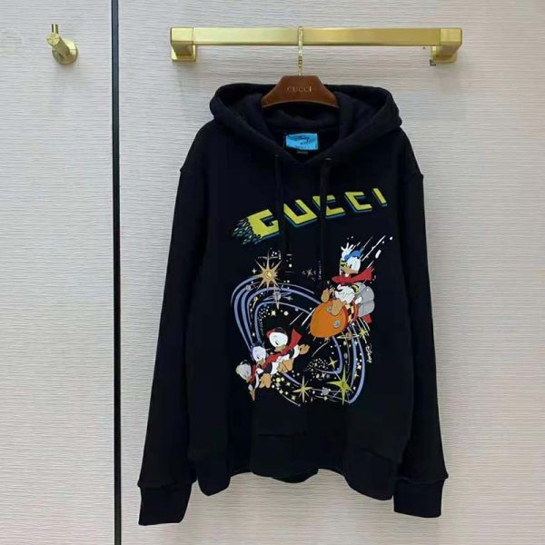 Gucci Women Disney x Gucci Donald Duck Hooded Sweatshirt Fixed Hood Oversize Fit Cotton (13)