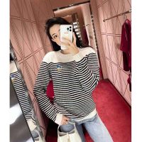 Gucci Women Disney x Gucci Donald Duck Striped Wool Sweater Cashmere Crewneck