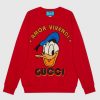 Gucci Women Disney x Gucci Donald Duck Sweatshirt Cotton Crewneck Oversized Fit-Red