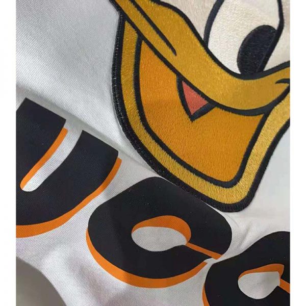 Gucci Women Disney x Gucci Donald Duck T-Shirt Cotton Jersey Crewneck Oversize Fit-White (11)