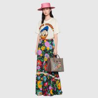 Gucci Women Disney x Gucci Donald Duck T-Shirt Cotton Jersey Crewneck Oversize Fit-White