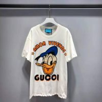 Gucci Women Disney x Gucci Donald Duck T-Shirt Cotton Jersey Crewneck Oversize Fit-White