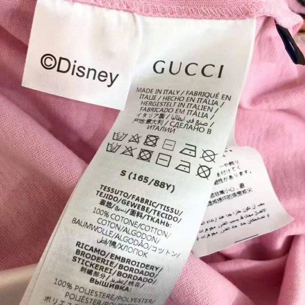 Gucci Women Disney x Gucci Donald Duck T-Shirt Cotton Jersey Crewneck Short Sleeves-Pink (10)