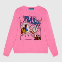 Gucci Women Disney x Gucci Donald Duck Wool Sweater Crew Neck-Pink