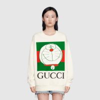 Gucci Women Doraemon x Gucci Cotton Sweatshirt Cotton Jersey Crewneck Oversized Fit