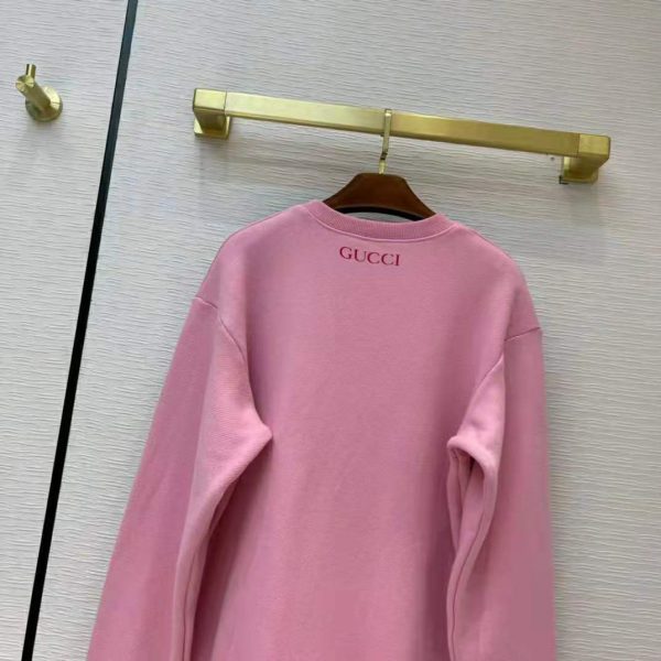 Gucci Women Doraemon x Gucci Cotton Sweatshirt Crewneck Oversized Fit-Pink (11)