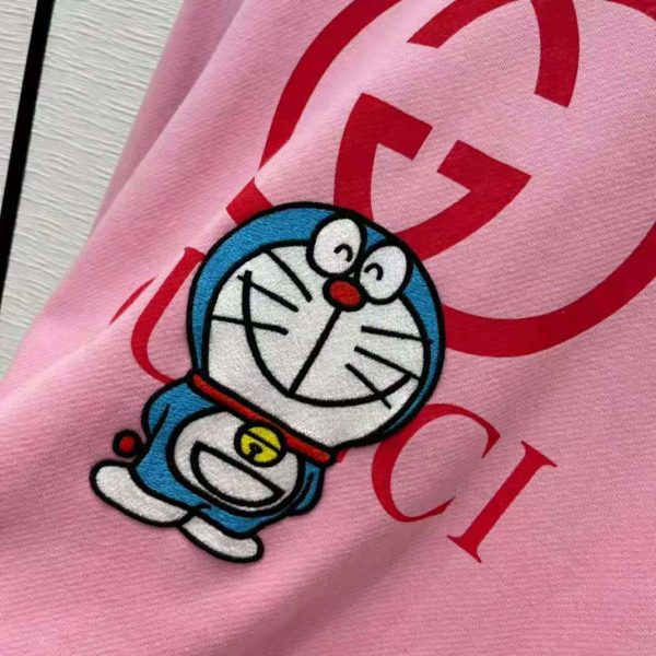 Gucci Women Doraemon x Gucci Cotton Sweatshirt Crewneck Oversized Fit-Pink (7)