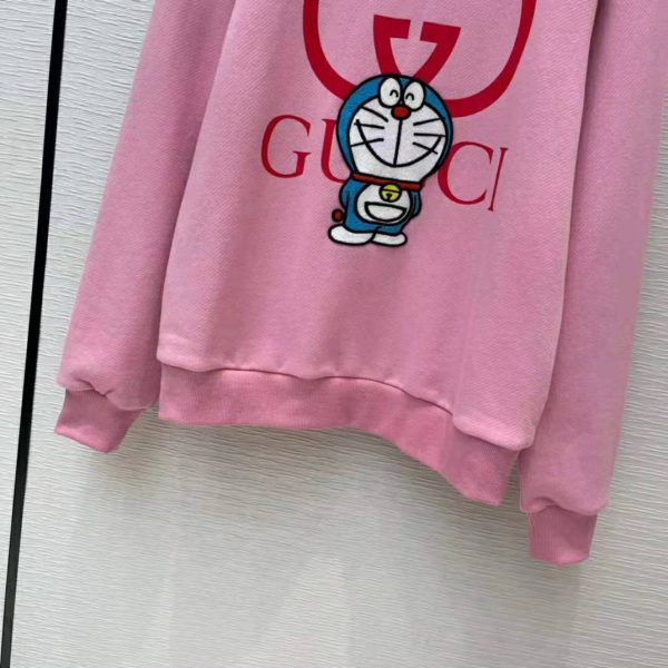 Gucci Women Doraemon x Gucci Cotton Sweatshirt Crewneck Oversized Fit-Pink (8)