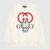 Gucci Women Doraemon x Gucci Cotton Sweatshirt Crewneck Oversized Fit-White