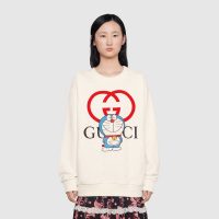 Gucci Women Doraemon x Gucci Cotton Sweatshirt Crewneck Oversized Fit-White