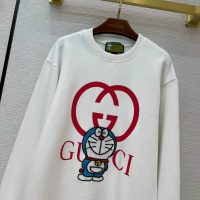 Gucci Women Doraemon x Gucci Cotton Sweatshirt Crewneck Oversized Fit-White