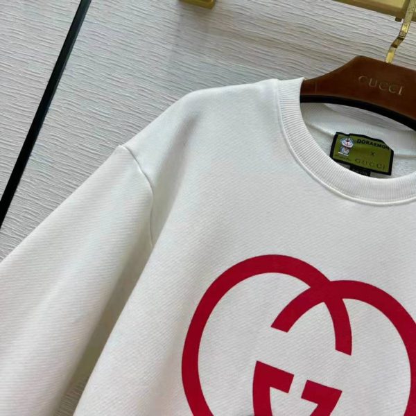 Gucci Women Doraemon x Gucci Cotton Sweatshirt Crewneck Oversized Fit-White (6)