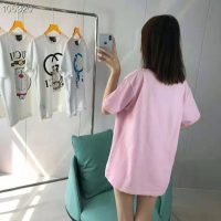 Gucci Women Doraemon x Gucci Cotton T-Shirt Pink Jersey Crewneck Oversize Fit