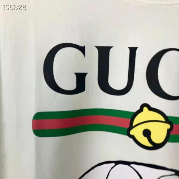Gucci Women Doraemon x Gucci Cotton T-shirt Ivory Jersey Crewneck Oversize Fit (5)