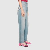 Gucci Women Doraemon x Gucci Eco Denim Pant Blue Organic Cotton