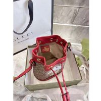 Gucci Women Doraemon x Gucci Small Bucket Bag BeigeEbony Mini GG Supreme Canvas