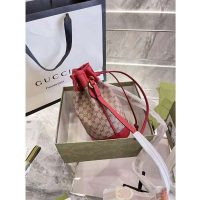 Gucci Women Doraemon x Gucci Small Bucket Bag BeigeEbony Mini GG Supreme Canvas