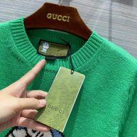 Gucci Women Doraemon x Gucci Wool Sweater Green Wool Crewneck