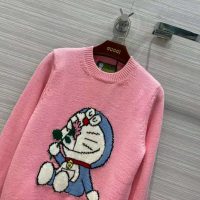 Gucci Women Doraemon x Gucci Wool Sweater Pink Wool Crewneck