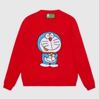 Gucci Women Doraemon x Gucci Wool Sweater Red Wool Crewneck