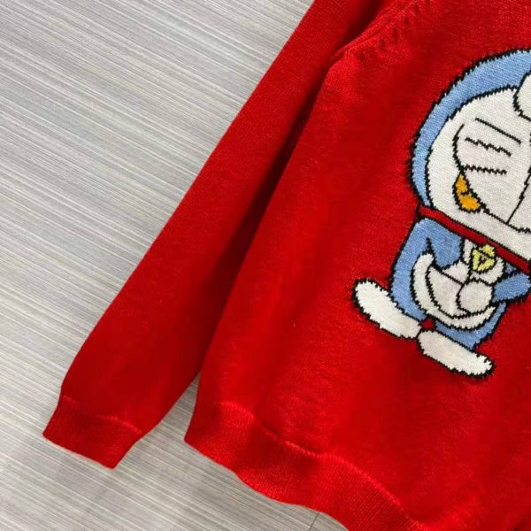 Gucci Women Doraemon x Gucci Wool Sweater Red Wool Crewneck (10)