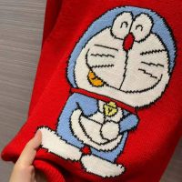 Gucci Women Doraemon x Gucci Wool Sweater Red Wool Crewneck