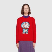 Gucci Women Doraemon x Gucci Wool Sweater Red Wool Crewneck