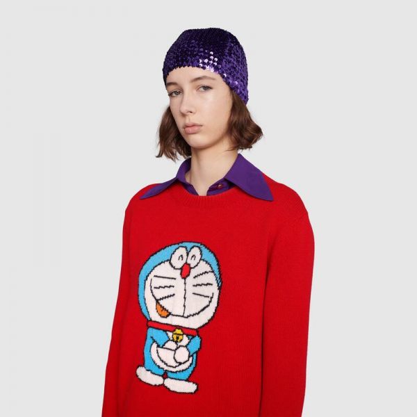 Gucci Women Doraemon x Gucci Wool Sweater Red Wool Crewneck (5)