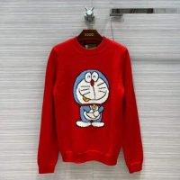 Gucci Women Doraemon x Gucci Wool Sweater Red Wool Crewneck
