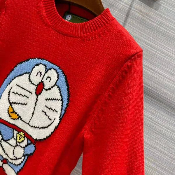 Gucci Women Doraemon x Gucci Wool Sweater Red Wool Crewneck (9)