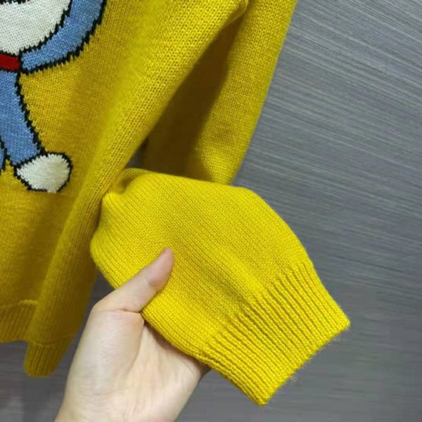 Gucci Women Doraemon x Gucci Wool Sweater Yellow Wool Crewneck (6)