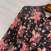Gucci Women Floral Print Viscose Dress Black Viscose with Pink Floral Printss Black Viscose with Pink Floral Print (13)