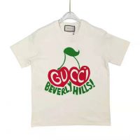 Gucci Women Gucci Beverly Hills Cherry Print T-Shirt Cotton Jersey Crewneck Short Sleeves