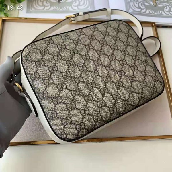 Gucci Women Gucci Horsebit 1955 Small Shoulder Bag BeigeEbony GG Supreme Canvas Leather (1)